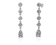 Load image into Gallery viewer, Brilliant Round And Pear Drop Diamond Earrings Diamond  with 2.68 ct.(finished) 7x5mm, 3.8mm