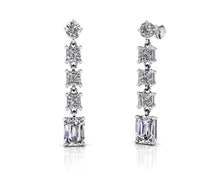 Load image into Gallery viewer, Three Shape Drop Diamond Earrings Diamond  with 4.04 ct.(finished) 7x5mm, 3.5mm, 3.8mm