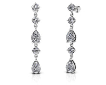 Load image into Gallery viewer, Extended Elegant Diamond And Pear Drop Earrings Diamond  with 2.46 ct.(finished) 6x4mm, 3.8mm