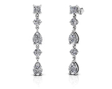 Load image into Gallery viewer, Glamorous Alternating Diamonds Drop Earrings Diamond  with 2.58 ct.(finished) 6x4mm, 3.5mm, 3.8mm