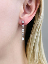 Load image into Gallery viewer, Glamorous Alternating Diamonds Drop Diamond Earrings with 2.58 ct.(finished) 6x4mm, 3.5mm, 3.8mm