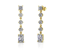 Load image into Gallery viewer, Elegant Multi Shape  Lab-Grown Diamond Earrings with 3.80 ct.(finished) 7x5mm, 3.5mm, 3.8mm