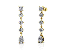 Load image into Gallery viewer, Gala Multi Shape Diamond Earrings with 2.40 ct.(finished) 6x4mm, 3.5mm, 3.8mm