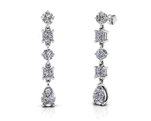 Load image into Gallery viewer, Alternating Diamond Drop Earrings Diamond  with 2.92 ct.(finished) 7x5mm, 3.5mm, 3.8mm