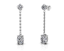 Load image into Gallery viewer, Modern Oval Diamond Drop Earrings Diamond  with 3.62 ct.(finished) 8x6mm, 3.8mm