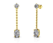 Load image into Gallery viewer, Modern Oval Diamond Drop Diamond Earrings with 3.62 ct.(finished) 8x6mm, 3.8mm