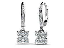 Load image into Gallery viewer, Drop Quad Diamond Earrings Diamond  with 1.14 ct.(finished) 1.3mm, 3.2mm