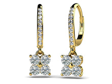 Load image into Gallery viewer, Drop Quad Diamond Earrings with 0.62 ct.(finished) 1.1mm, 2.5mm