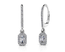 Load image into Gallery viewer, Romantic Emerald Cut Diamond Drop Earrings Diamond  with 1.71 ct. (2X0.70 ct. center diamonds)