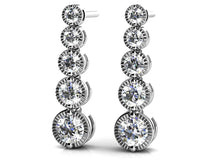 Load image into Gallery viewer, Milgrain Edge Diamond Journey Earrings Diamond  with 1.02 ct.(finished)