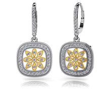 Load image into Gallery viewer, Floral Diamond Drop Diamond Earrings with 0.96 ct.(finished) 1.3mm