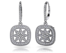 Load image into Gallery viewer, Floral Diamond Drop Earrings Diamond  with 0.52 ct.(finished) 1.0mm