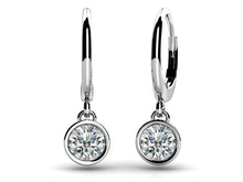 Load image into Gallery viewer, Bezel Set Diamond Drop Earrings Diamond  with 0.24 ct.(finished) 3.2mm