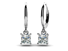 Load image into Gallery viewer, Four Prong Princess Cut Diamond Drop Earrings Diamond  with 1.50 ct.(finished) 5.0mm