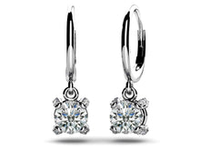 Load image into Gallery viewer, Royal Four Prong Diamond Drop Earrings Diamond  with 0.66 ct.(finished) 1.0mm, 4.0mm