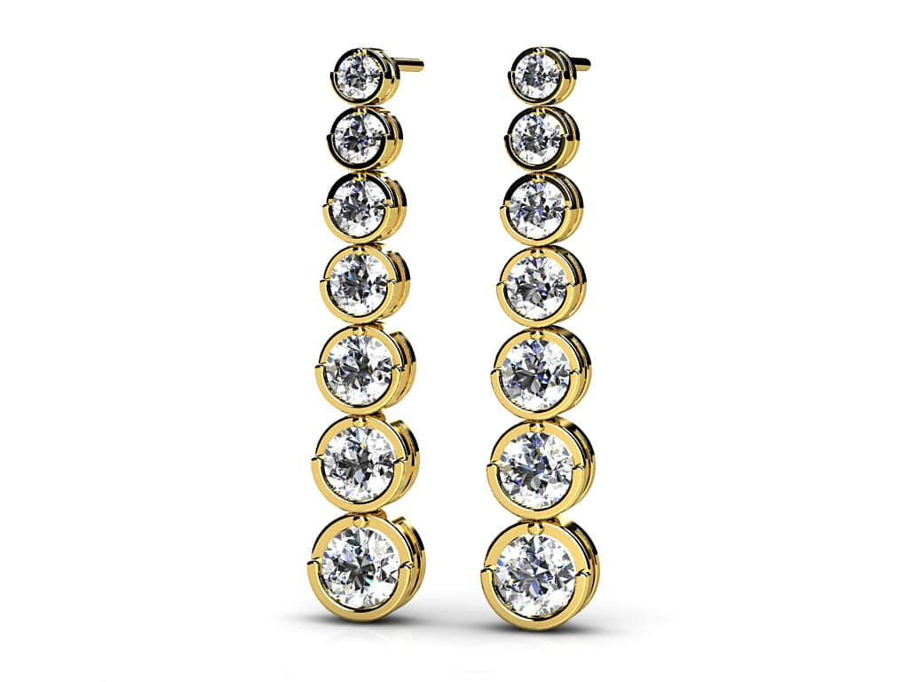 Single Strand Diamond Earrings with 1.01 ct.(finished)