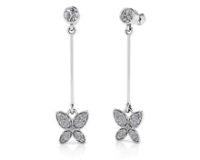 Load image into Gallery viewer, Butterfly Drop Bar Earrings Diamond  with 0.56 ct.(finished)