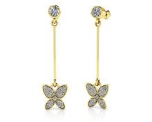 Load image into Gallery viewer, Butterfly Drop Bar Diamond Earrings with 0.56 ct.(finished)