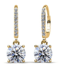 Load image into Gallery viewer, Brilliance Diamond Drop Diamond Earrings with 1.24 ct. (2X0.50 ct. center diamonds)