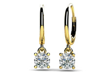 Load image into Gallery viewer, Classic Four Prong Diamond Drop Diamond Earrings with 0.32 ct.(finished) 3.5mm