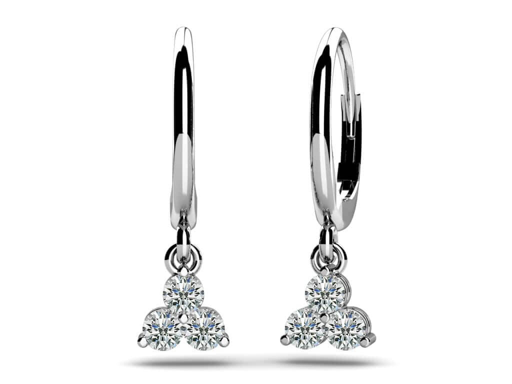 Trillium Diamond Drop Earrings Diamond  with 0.36 ct.(finished) 2.5mm