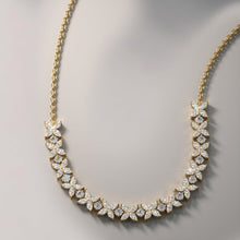 Load image into Gallery viewer, Flowers of Marquise Diamond Necklace with 7.36 ct.(finished) 4x2mm, 2.8mm