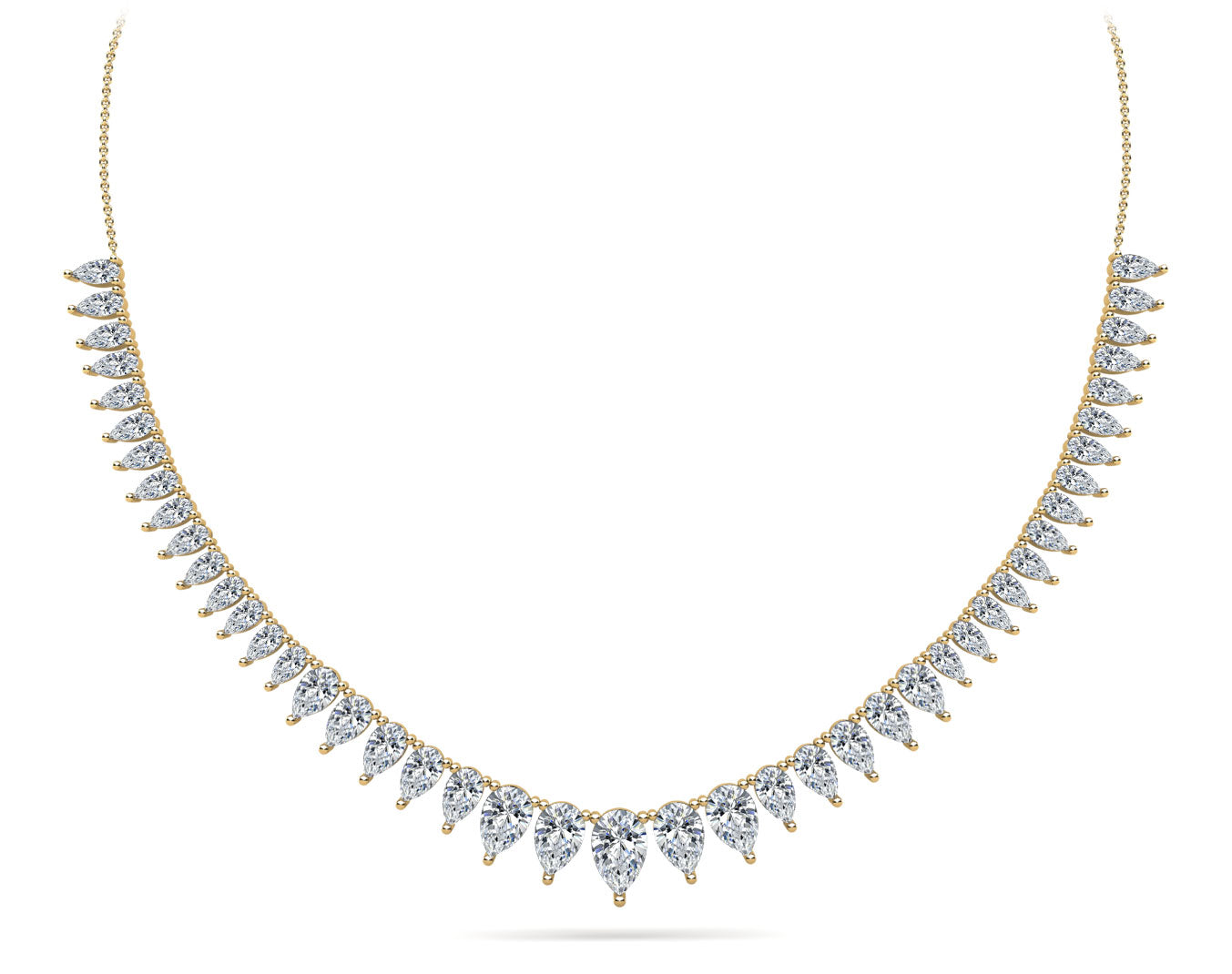Graduated Pear Shape Lab-Grown Diamond Necklace with 8.98 ct.(finished)