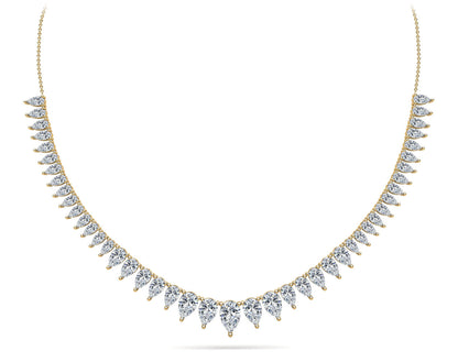 Graduated Pear Shape Lab-Grown Diamond Necklace with 8.98 ct.(finished)