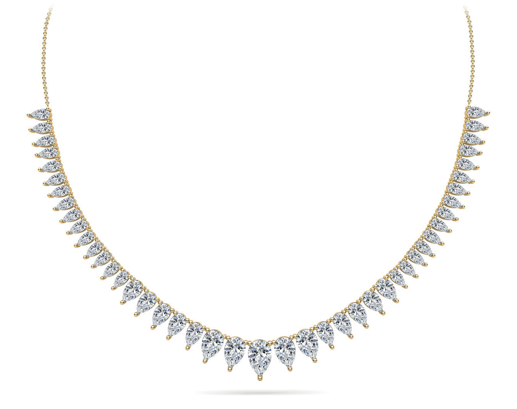 Graduated Pear Shape Lab-Grown Diamond Necklace with 8.98 ct.(finished)