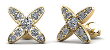 Load image into Gallery viewer, Marquise Flower Round Diamond Stud Earrings with 0.59 ct.(finished) 1.5mm, 2mm, 3mm