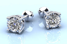 Load image into Gallery viewer, Diamond Crown Lab-Grown Diamond Stud Earrings with 1.30 ct.(finished) 5.5mm