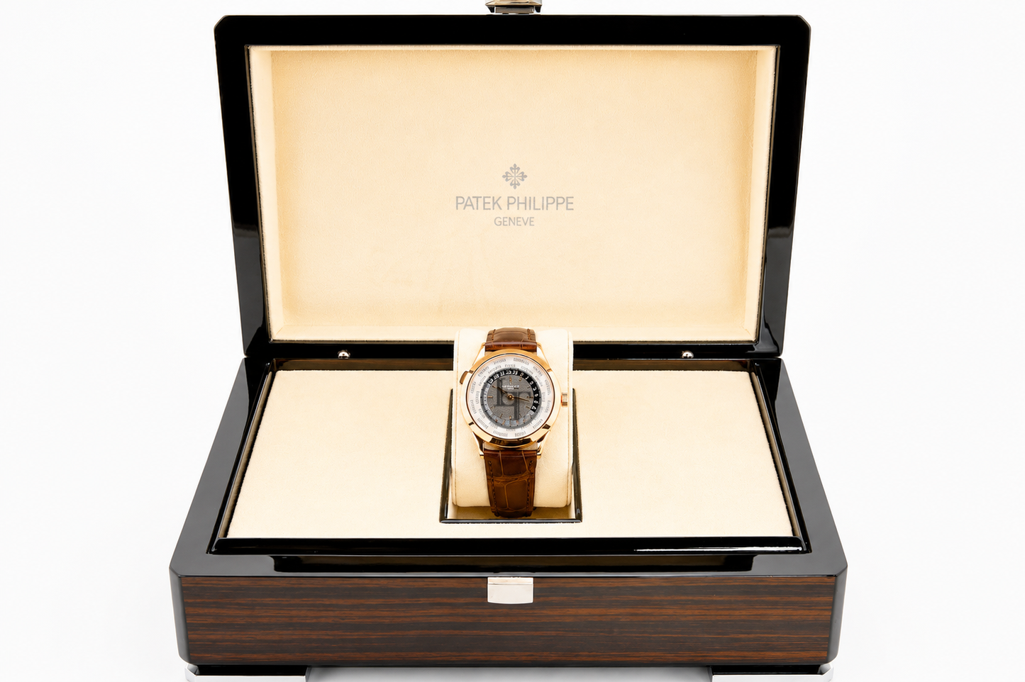Patek Philippe Complications World Time Rose Gold 38.5 mm Charcoal Gray Dial - 5230R-001