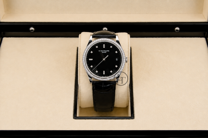 Patek Philippe 38mm Calatrava Watch Black Dial 5297G