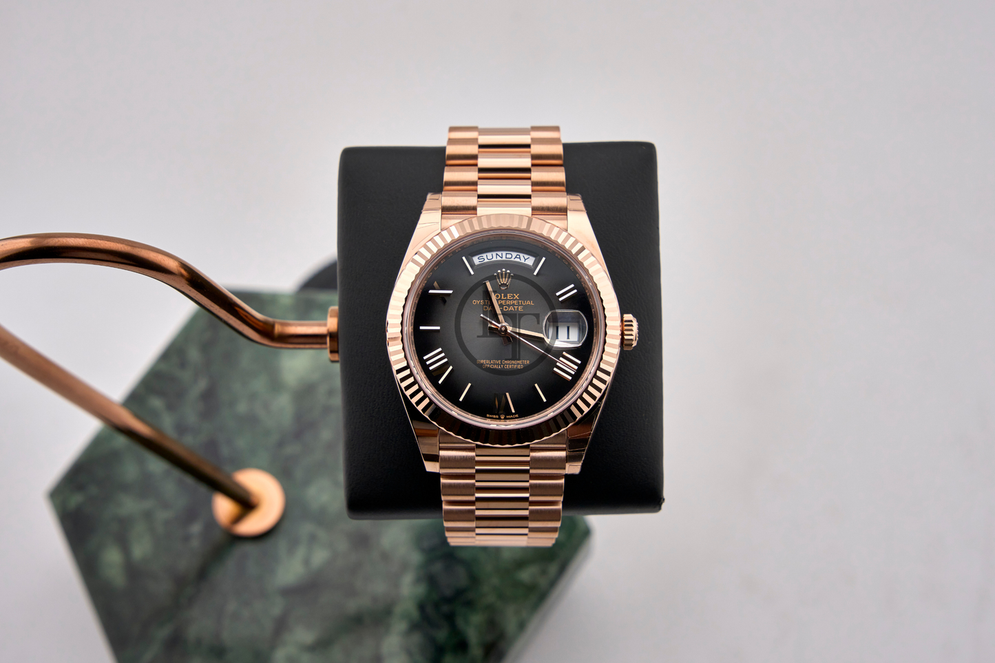 Rolex Day-Date 40 40mm Slate Ombré Roman Dial Fluted Bezel President Bracelet - 228235 | 2024 Model