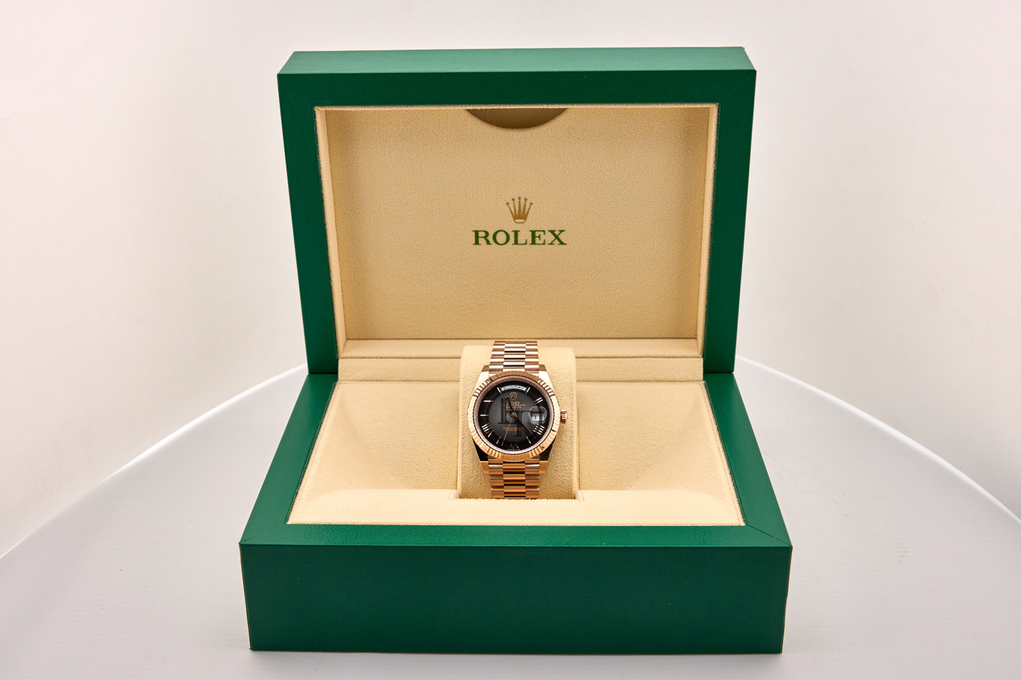 Rolex Day-Date 40 40mm Slate Ombré Roman Dial Fluted Bezel President Bracelet - 228235 | 2024 Model
