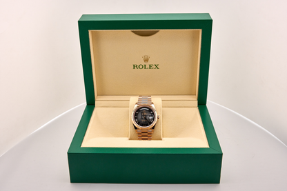 Rolex Day-Date 40 40mm Slate Ombré Roman Dial Fluted Bezel President Bracelet - 228235 | 2024 Model