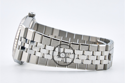 Rolex Land-Dweller 36 White Gold Oystersteel Intense White Honeycomb Motif Dial Fluted Bezel Flat Jubilee Bracelet 127234 - 2025