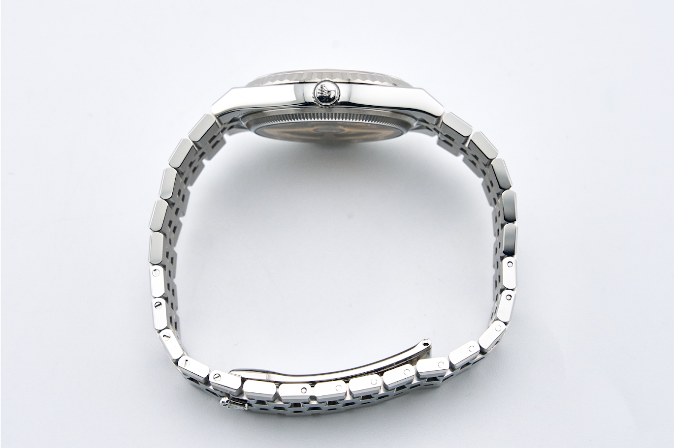 Rolex Land-Dweller 36 White Gold Oystersteel Intense White Honeycomb Motif Dial Fluted Bezel Flat Jubilee Bracelet 127234 - 2025