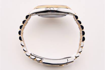 Rolex Steel and Yellow Gold Rolesor Datejust 41 Watch - Fluted Bezel - Silver Index Dial - Jubilee Bracelet - 126333 sij