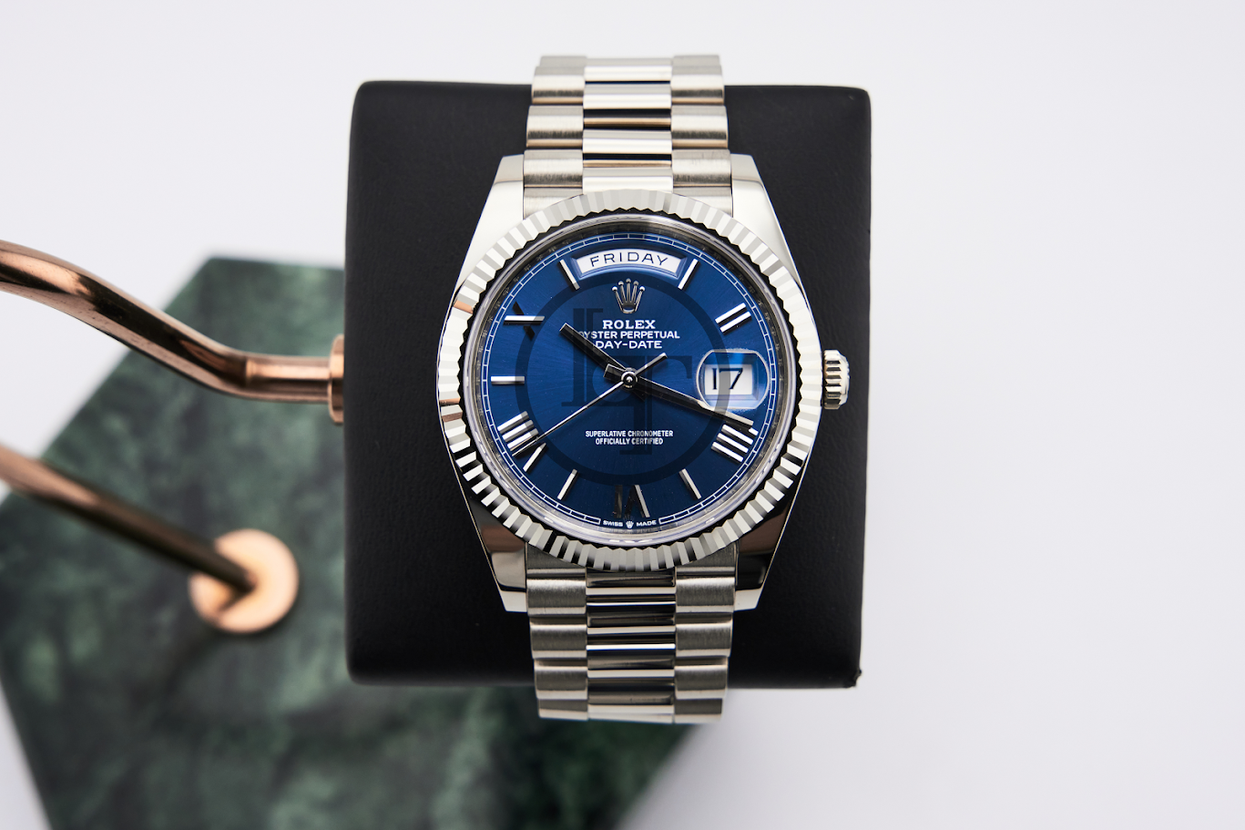 Rolex Day-Date 40 40mm bright blue dial Fluted Bezel President Bracelet - 228239 | 2024 Model