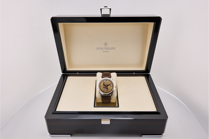 Patek Philippe Grand Complications Perpetual Calendar Day-Date Moon Phase 39.5mm Honey Brown Index Platinum Leather Automatic - 5496P-014