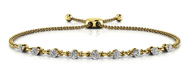 Adjustable Diamond And Chain Link Slider Lab - Grown Diamond Bracelet with 1.28 ct.(finished) 3.5mm - Luxury Time NYC
