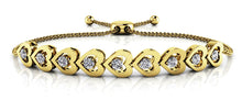 Load image into Gallery viewer, Adjustable Diamond Heart Link Diamond Bracelet with 0.54 ct.(finished) 2.7mm - Luxury Time NYC