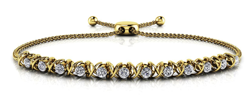 Adjustable X Link Diamond Bracelet with 0.42 ct.(finished) 1.8mm - Luxury Time NYC