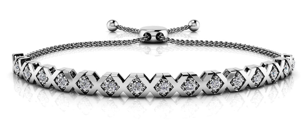 Adjustable Xoxo Diamond Bracelet with 0.39 ct.(finished) 2mm - Luxury Time NYC