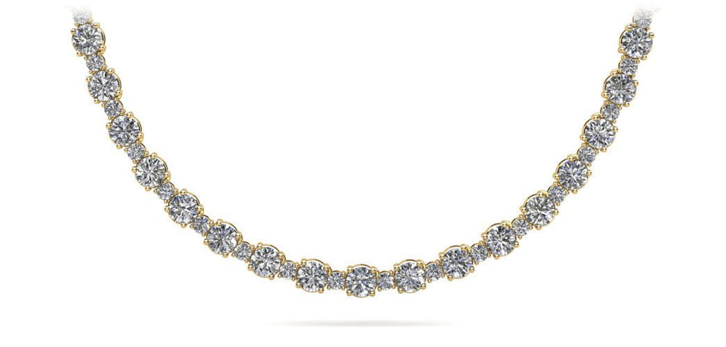 Affectionately Yours Diamond Tennis Diamond Necklace with 10.28 ct.(finished) 1.7mm, 3.1mm - Luxury Time NYC