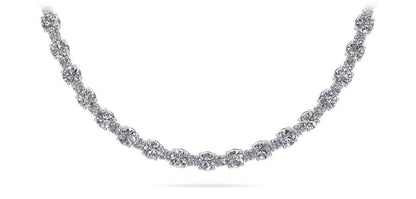 Affectionately Yours Diamond Tennis Diamond Necklace with 10.28 ct.(finished) 1.7mm, 3.1mm - Luxury Time NYC