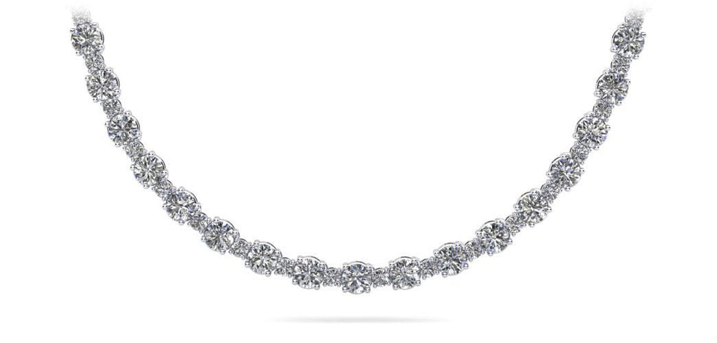 Affectionately Yours Diamond Tennis Diamond Necklace with 14.91 ct.(finished) 2mm, 3.6mm - Luxury Time NYC