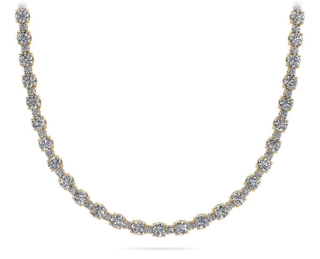 Affectionately Yours Diamond Tennis Diamond Necklace with 14.91 ct.(finished) 2mm, 3.6mm - Luxury Time NYC