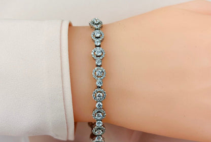 All Diamond Circle Link Diamond Bracelet with 5.59 ct.(finished) 1.2mm, 2.7mm - Luxury Time NYC